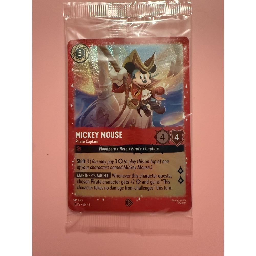 Disney Lorcana Mickey Mouse Pirate Captain #18/P2 Set 6 Foil Promo Sealed